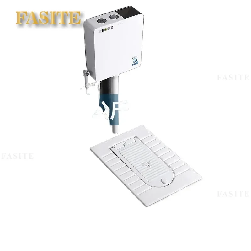 For One-piece Ceramic Squatting Toilet with Flushing Tank and Cover Whole Set Flip Type Hidden Urinal Basin Bathroom Fixture