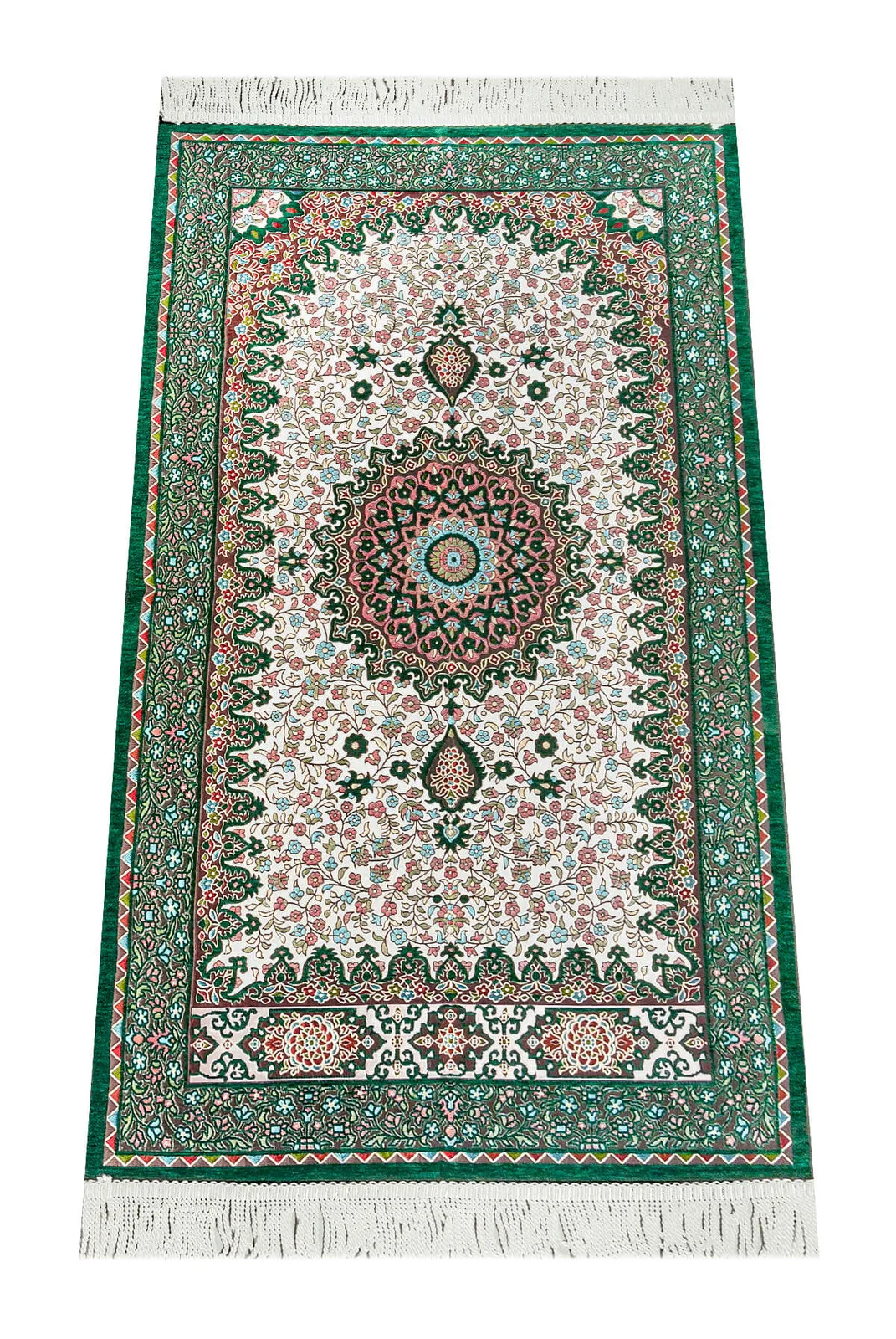 Authentic Ultra Luxe Chenille Prayer Rug Green Sheet of Muslim Islamic Prayer Mat Holy Quraan Islamic Mats