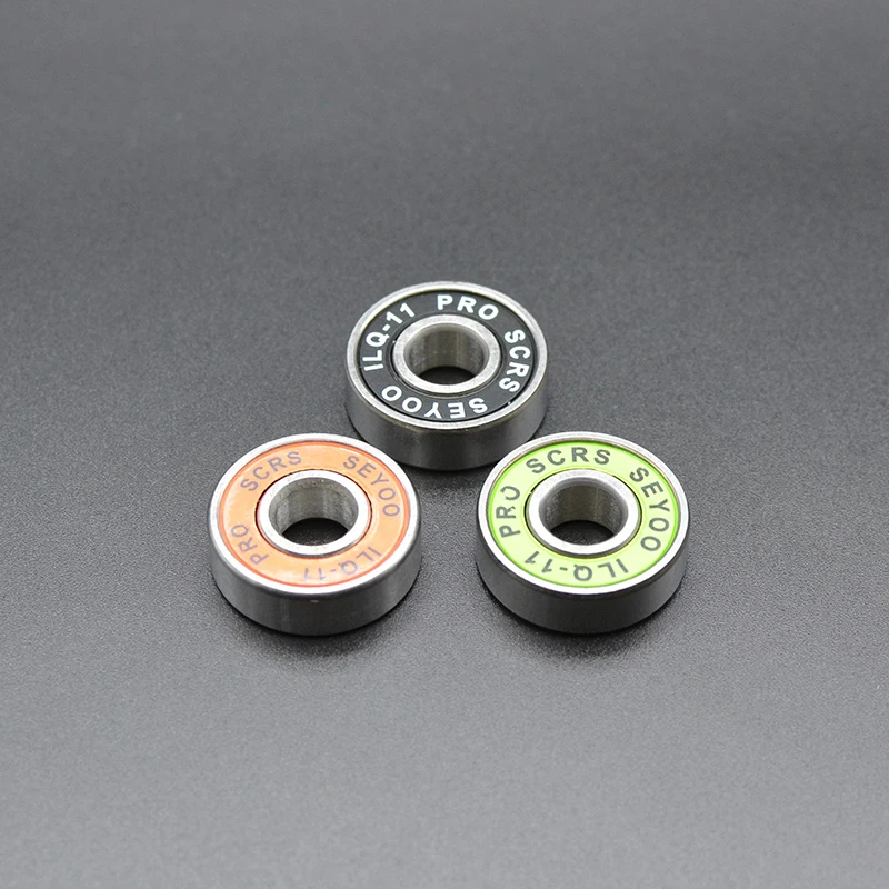 8Pcs 608 2RS Bearing ILQ-11 8x22x7 Green Longboard Speed Inline Skate Wheel Bearing Skate Scooter Smooth Skate Scooter Bearing