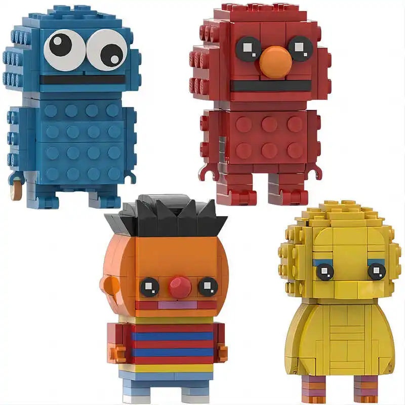 漫画アニメトレンディ人形ビルディングブロック MOC Brickheadz クリエイティブ動物ロボット漫画のキャラクターアセンブリモデルパズルおもちゃギフト