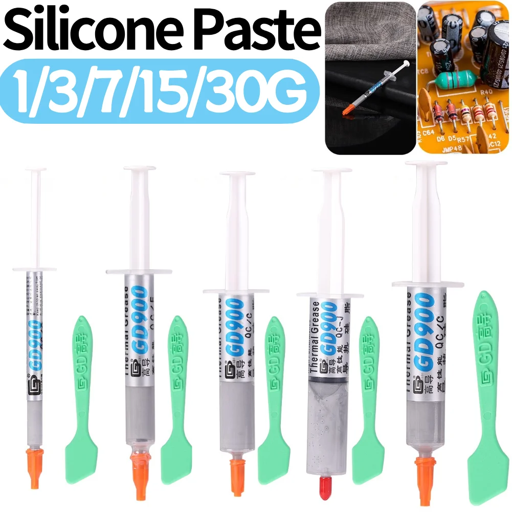 GD900 Thermal Conductive Grease Paste Net Weight 1/3/7/15/30 Grams Silicone Thermal Paste Heat Sink Compound for Computer CPU