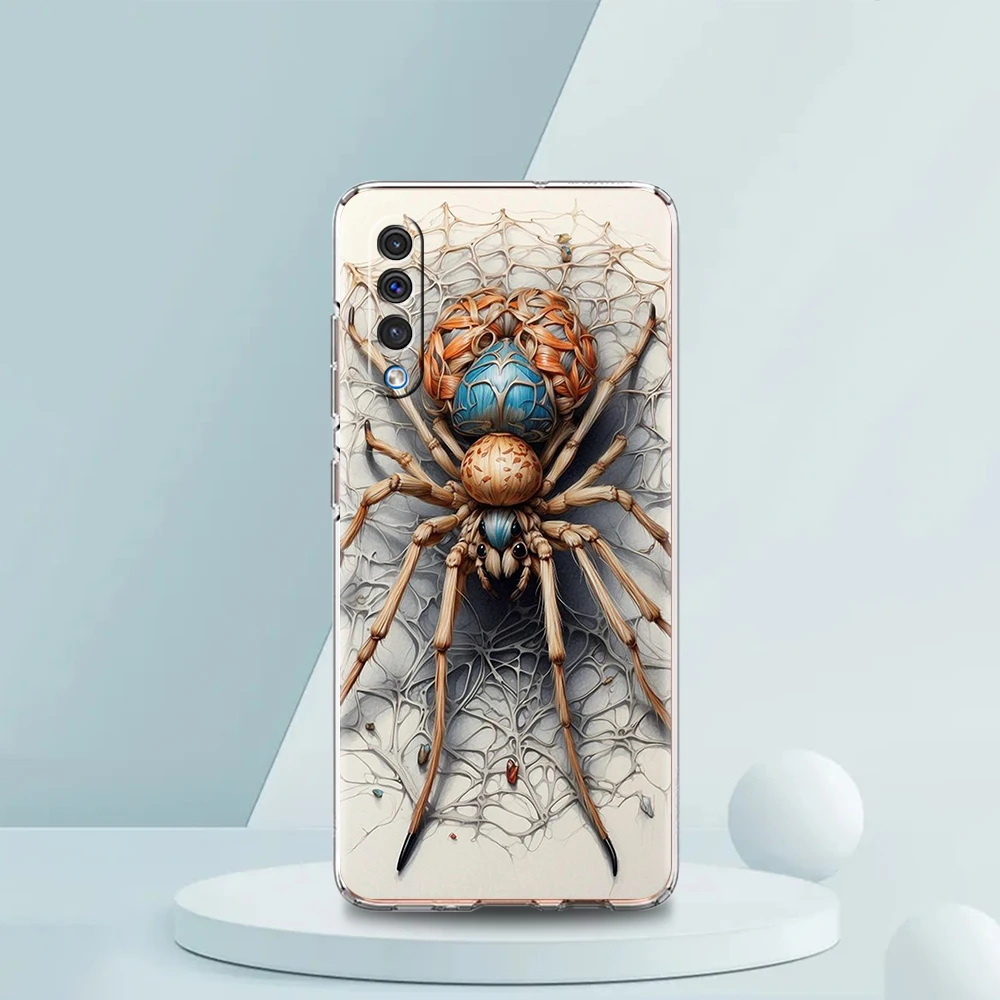 Fashion Spider Transparent Phone Case for Samsung Galaxy A12 A50 A52 A70 A40 A10 A20 A30 A02 A03S A04 Cover Silicone Shell Bags