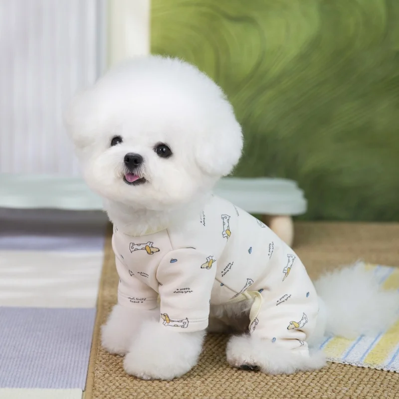 Warme Schlafanzüge für kleine und mittelgroße Hunde, Dackel, Mops, bedruckte Hundekleidung, vierbeiniger Hoodie, Hose, Overall, Welpen-Onesie XXL – Detail 6