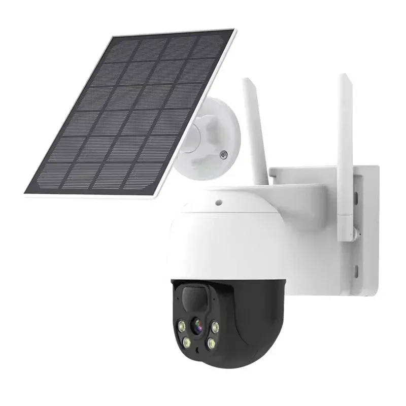 4MP 10채널 PIR 양방향 오디오 태양광 WiFi 보안 감시 IP 카메라 시스템(배터리 포함)