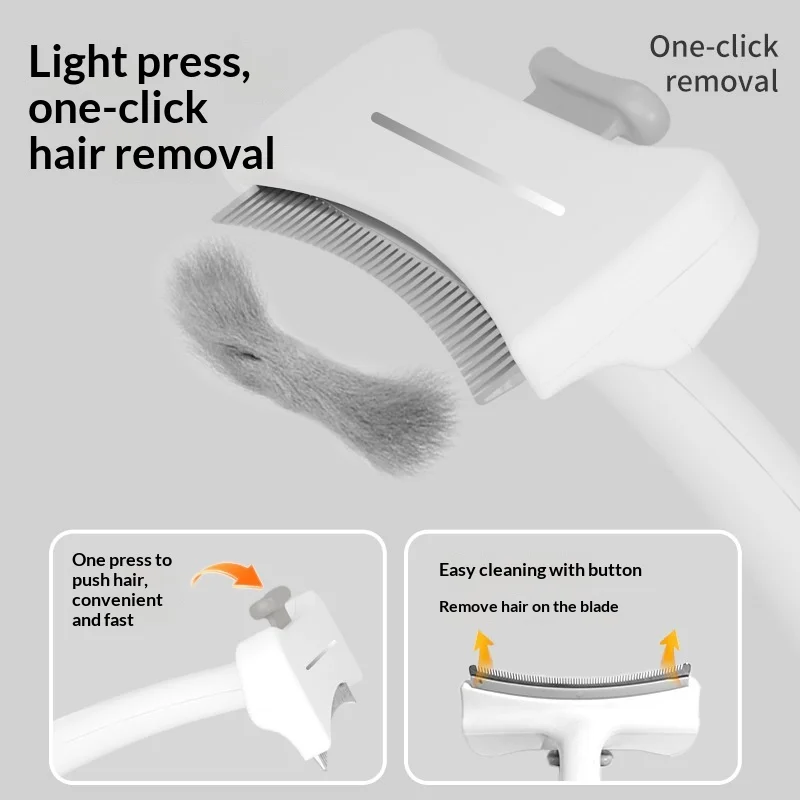 Stainless Steel Cat Detangling Brush Ergonomic Handle Anti Tangle Arched Head Deshedding Tool for Dogs Cats Pet Grooming