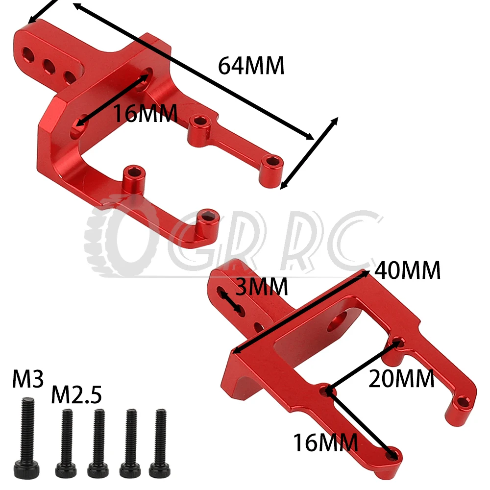 Metal Rear Heightened Servo Mount Stand for 1/10 RC Crawler Car Axial SCX10 II 90046 AR44 SCX10 Pro Axle Aluminum Upgrade Parts