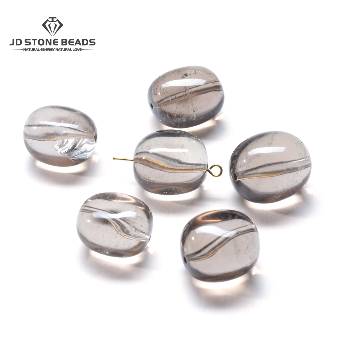 Natural Smoky Quartz Freeform Sugar Bean Beads Irregular Candy Stone Chips for DIY Bracelet Necklace Jewelry Gemstone  Making