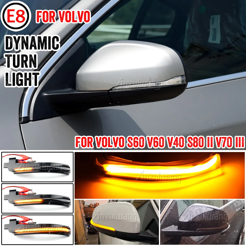 Rearview Mirror Lamp Dynamic Blinker LED Turn Signal Light For Volvo V40 V60 S60 Cross Country S80 2014-2018 V70 III 2012-2016