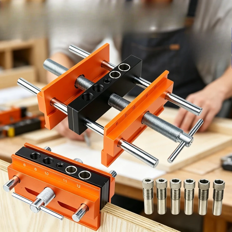 Extra Long Vertical Doweling Jig for Woodworking Drill Guide Self-centering Hole Drilling Alignment Tool