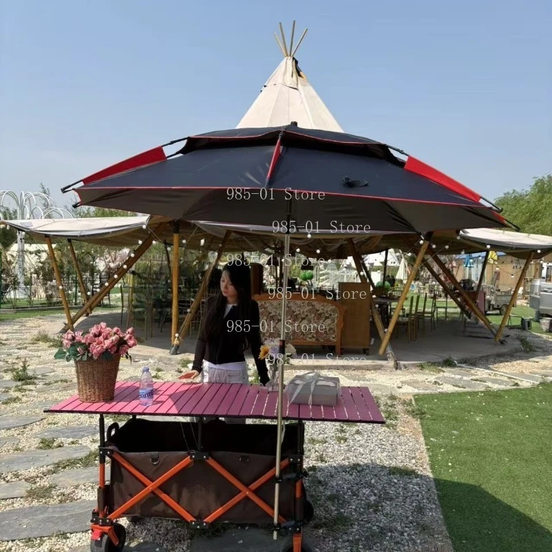 

Market Stall & Camping Essential! Foldable Gathering Cart 168*72cm, Multi-Use Home Outdoor Storage Cart