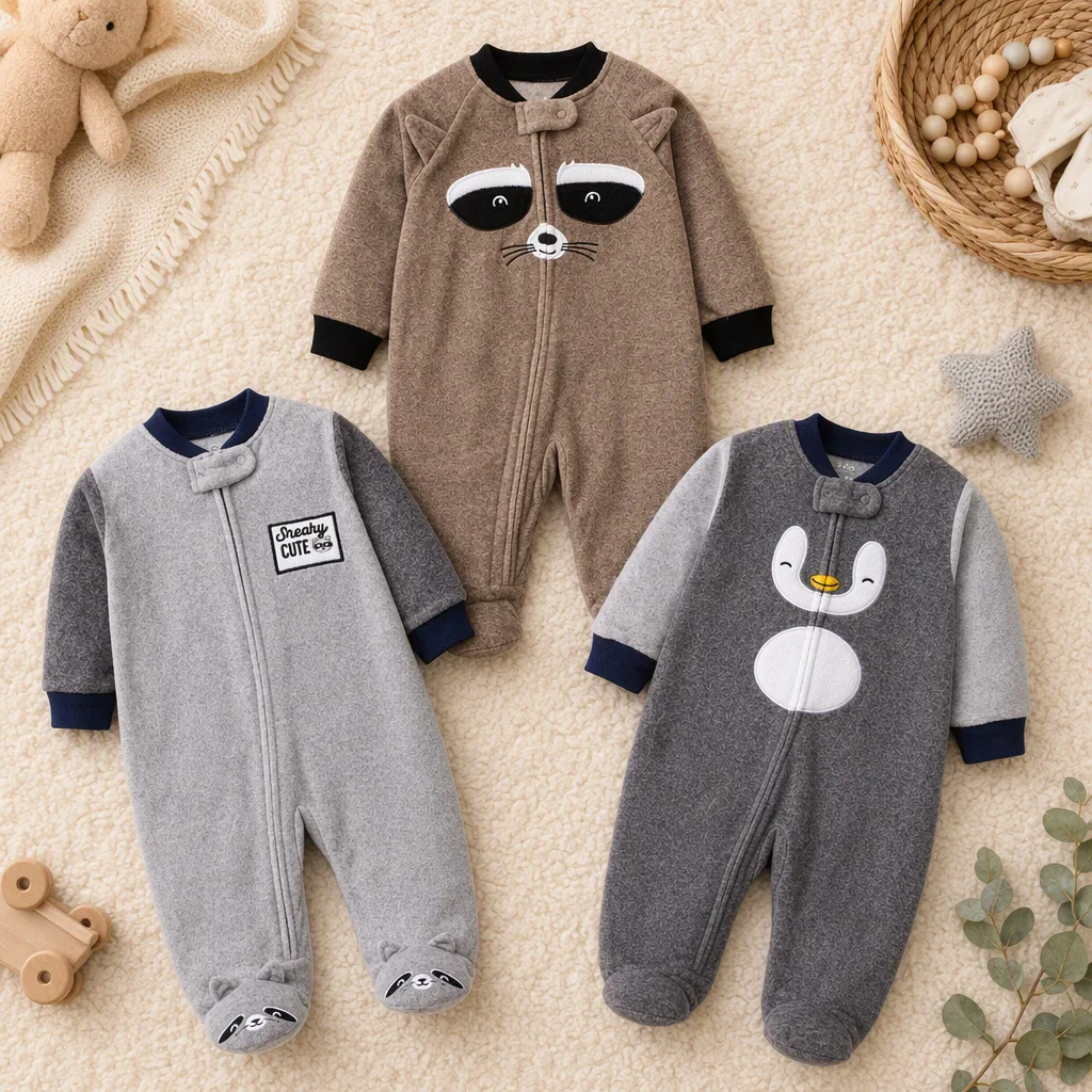 Baby Clothing Dividers - Romper Bayi Laki-laki Berbahan Polar Fleece