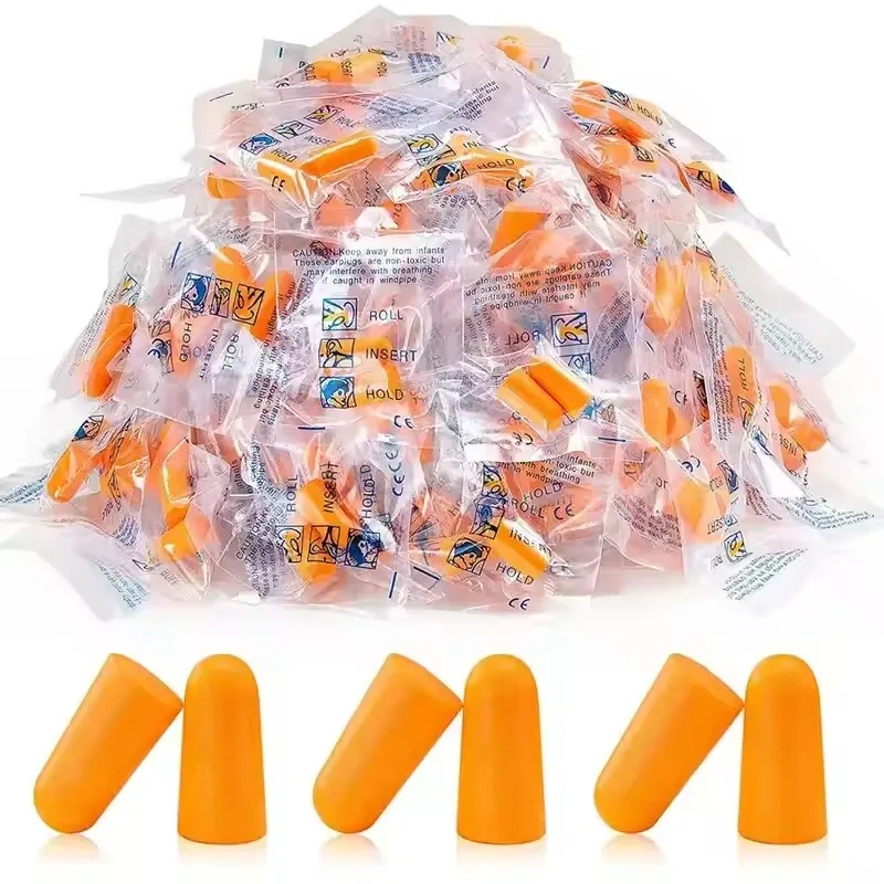 

30/60Pairs Noise Cancelling Ear Plugs Work Study Sleep Travel Aircraft Noise Reduction Soft Foam Earplugs Separately Packaged