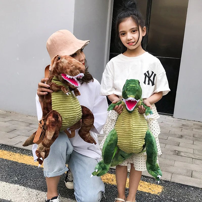 43cm Kawaii Dinosaur Backpacks Kindergarten Kids Plush Dragon Backpack Soft Stuffed Animals Toys Bag for Children Birthday Gifts