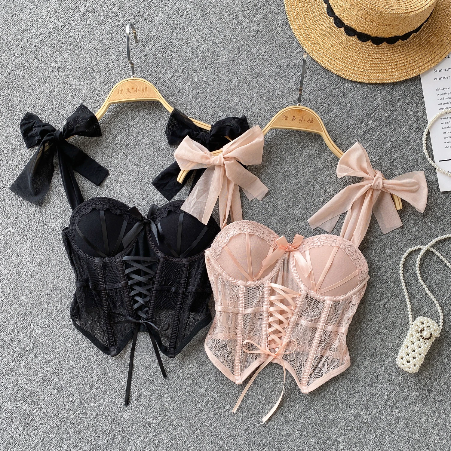 Sexy Lace Mesh Bandage Tube Top Chic Strapless Camis Slim Korean Tanks Top Elegant Basic Crop Top Autumn Women Bustier