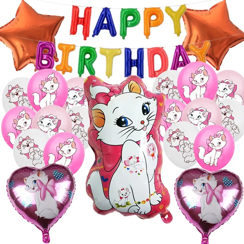 

The Aristocats 12inch Foil Balloon Decoration Happy Birthday Party Supplies Marie Cat Baby Shower Gift For Kids Adult Toy Globos