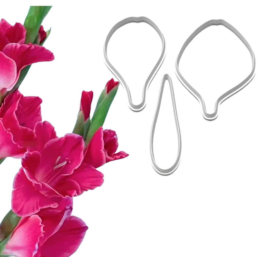 Gladiolus Sword Lily Silicone Mold&Cutter Art Craft Claypolimer Wax Candle Flower Cold Ceramic Porcelain Handmade Earring Decor view 4