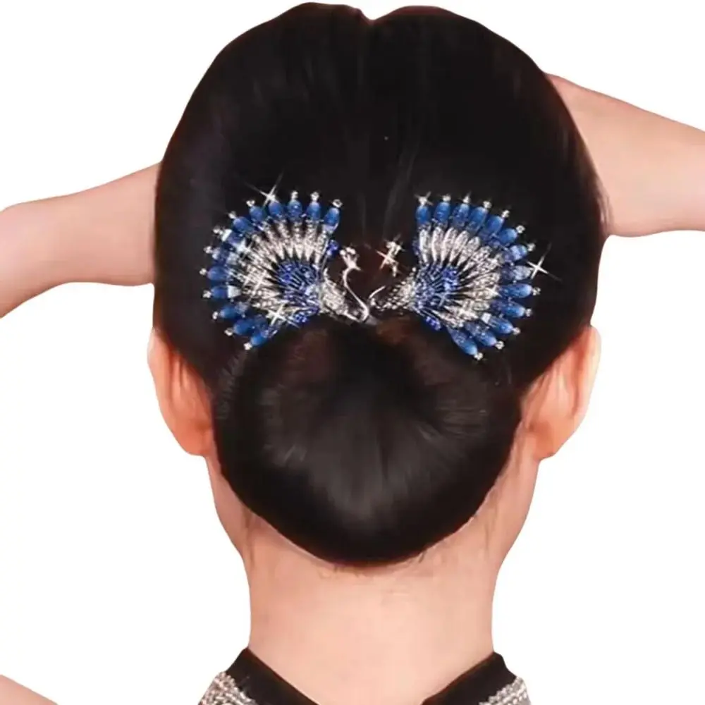 

New Peacock Display Peacock Hair Curler Elegant Angel Wings Twist Hairpin Durable Hair Bun Maker Women Girl