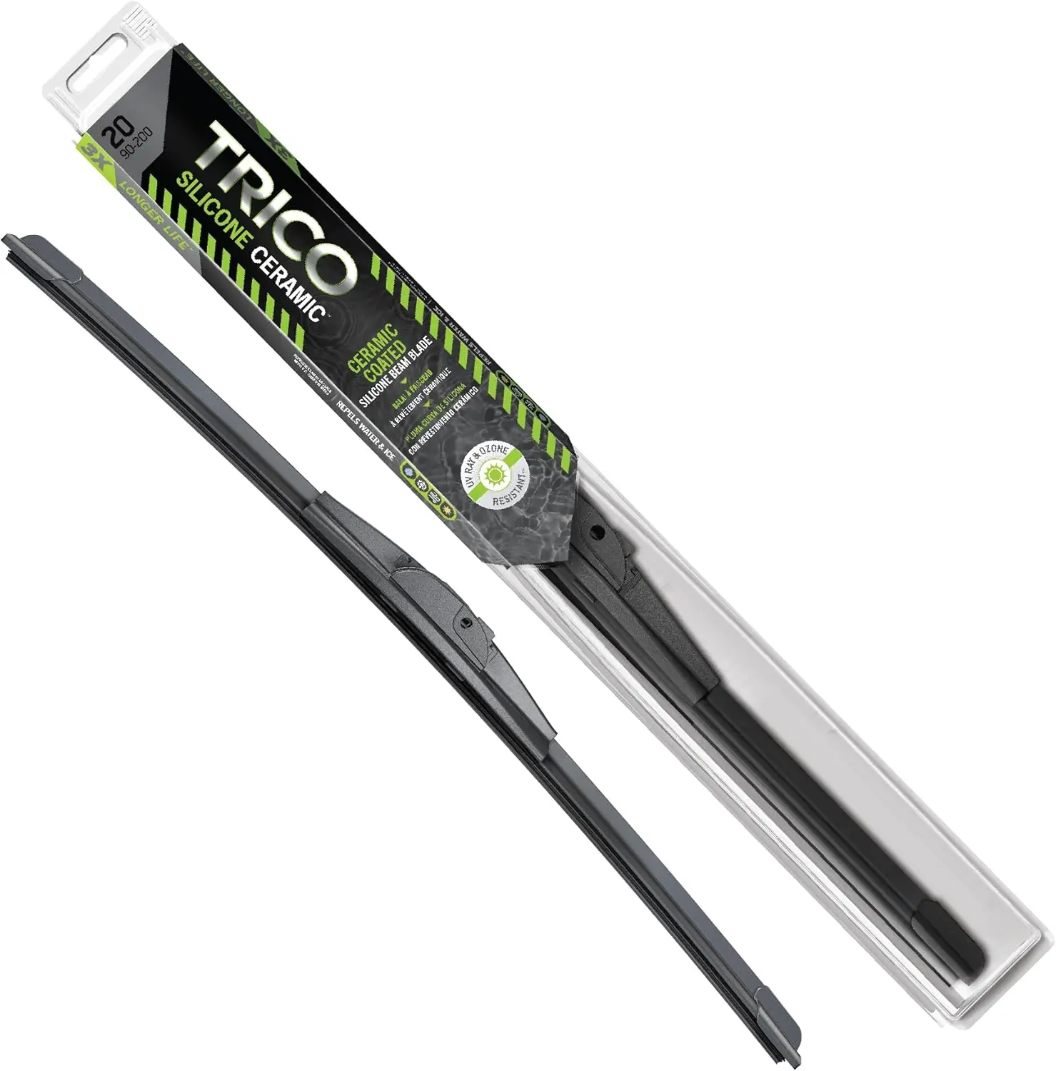 

18 Inch Ceramic Coated Silicone All Weather Windshield Wiper Blades for Select Vehicle Models, Super Premium Beam Blade
