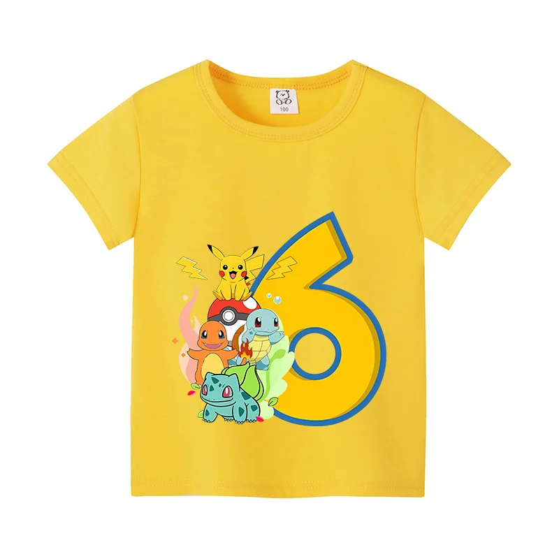 Милая-футболка-с-изображением-покемонов-желтая-футболка-с-короткими-рукавами-и-номерами-1-11-футболки-на-день-рождения-хлопковая-футболка-для-мальчиков-и-девочек-пуловер-подарок