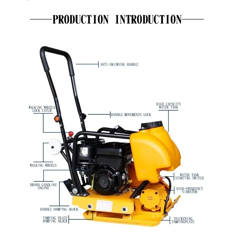 Uniwersalny, mocny, ręczny ubijak do gruntu, wibracyjny tłoczek do budowy szos, 6,5 KM, ZX-C60T, długa żywotność