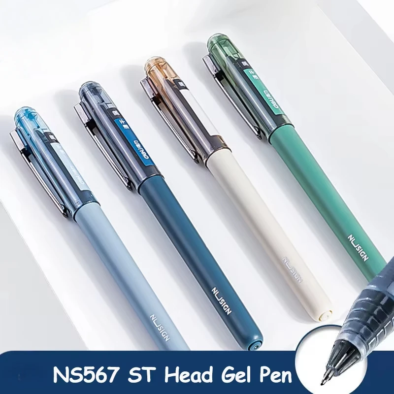 1pcs NS567 NUSIGN Series Gel Pen Reinforced Needle Tube ST Head Pulling Hat Style Student Exam Smooth Signature Pen