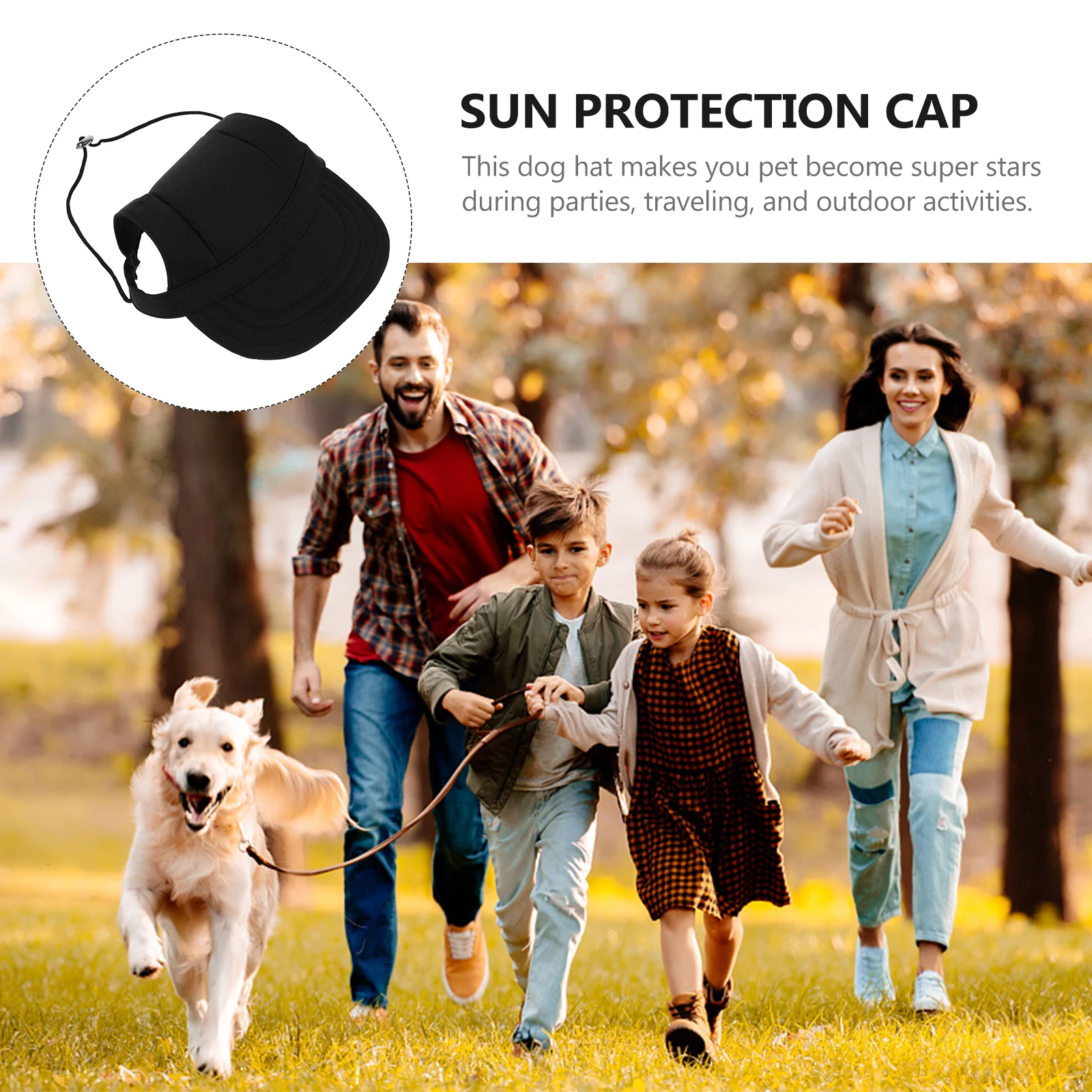 

Adjustable Dog Visor Cap Summer Pet Hat for Dogs Cats Bared Ears Design Canvas Material Lightweight Breathable Sun Protection