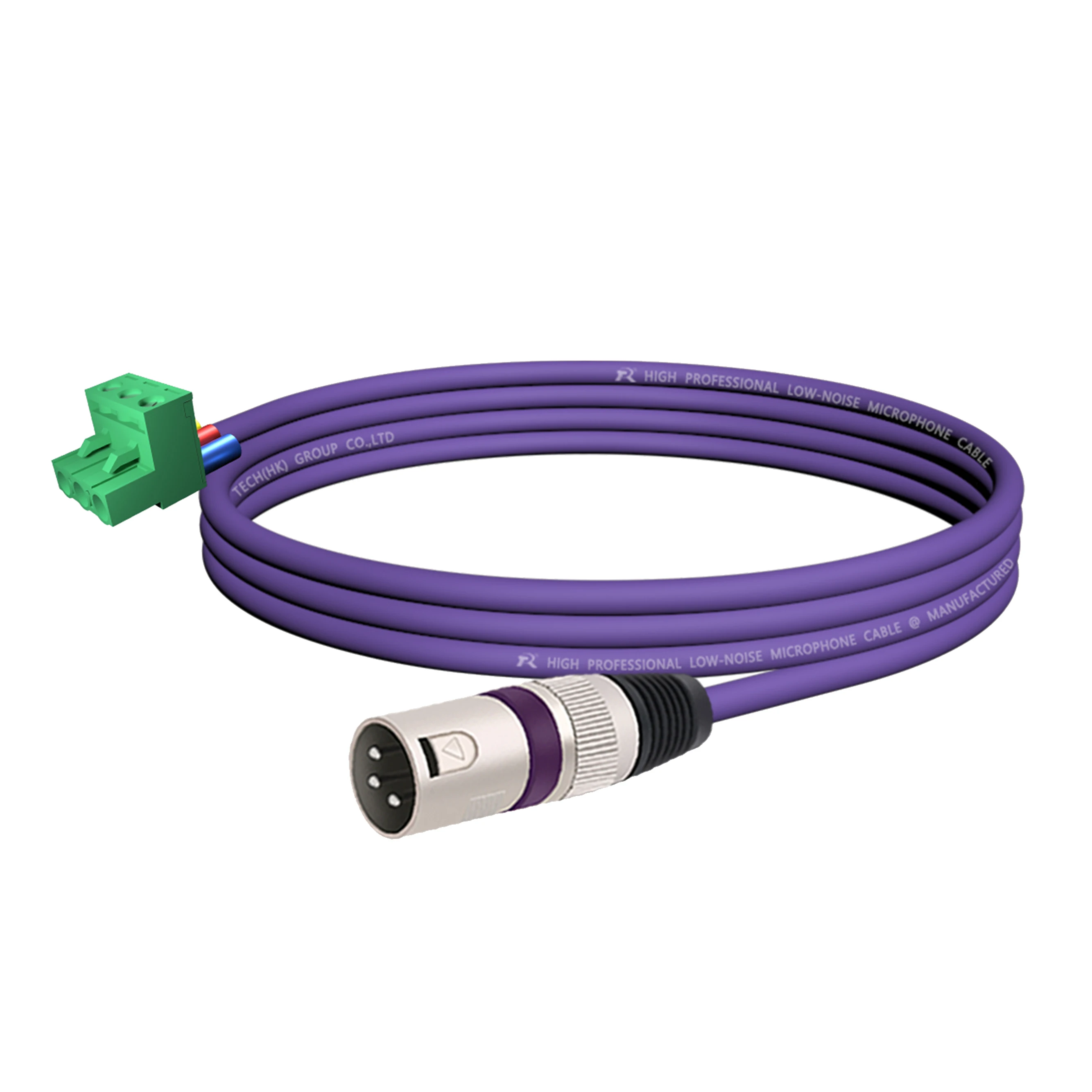 1 Stück Silber-Stecker mit Farbigem Endring und Farblich Passender Kabelummantelung, Profi-Audiokabel, Phoenix 3M/2EDG 5.08 3P zu 3P XLR M/F Kabel – Detail 3