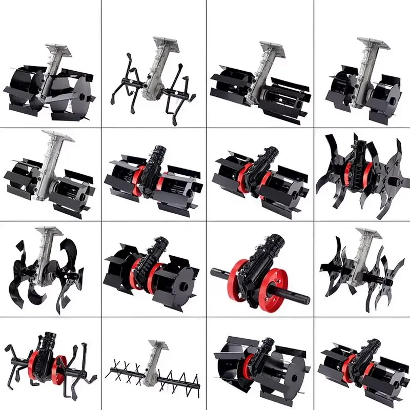 Adjustable Lawn Mower Accessories Six Claw Deep Plowing Wheels Straight Oblique Blades For Soil Loosening Trenching Weeding