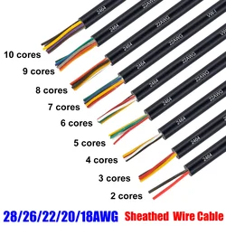 Sheathed Wire Speaker Automotive Cable 2 3 4 5 6 7 8 9 10 Core 28/26/24/22/20/18AWG 12V Electric Wires For Car Battery LED Light