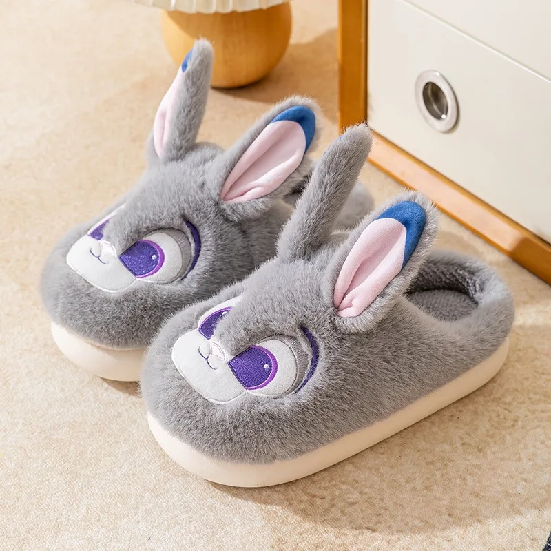 جديد أنيمي الكرتون الرسوم المتحركة الإبداعية مجنون Zootopia النعال القطن ، الشتاء الأطفال المضادة للانزلاق المنزل الصوف الدافئة النعال #2