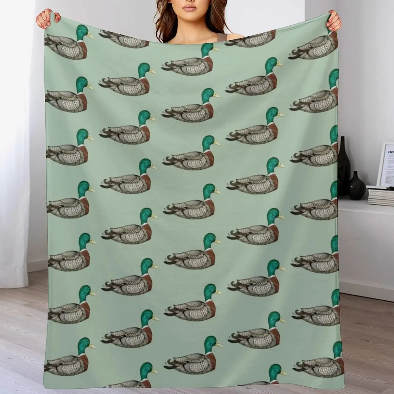 

Mallard Duck Throw Blanket Sofa Furrys Nap funny gift Blankets