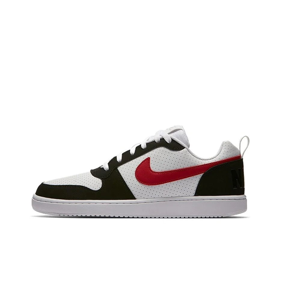 Nike Court Borough Skateboard Shoes Men's Low Top Black White Red 838937-102