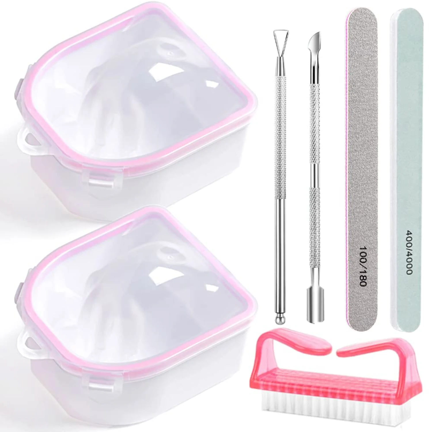 Kit profissional removedor de esmalte - Conjunto de imersão de luxo para pó de imersão acrílico - Essentials de manicure com empurrador de cutícula, unhas