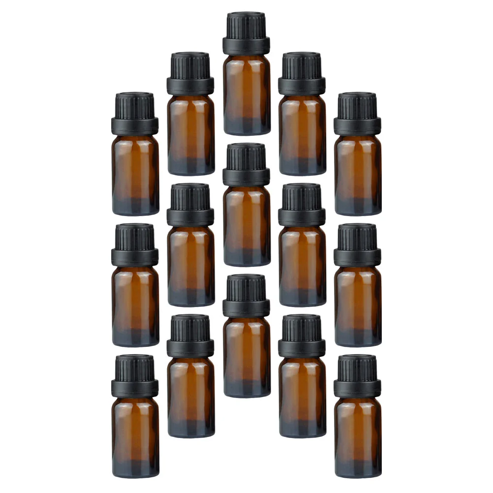 20 Uds. Botellas vacías transparentes, aceite esencial marrón, latas de vidrio para Perfume de viaje, subenvase de gota de aromaterapia, Miss