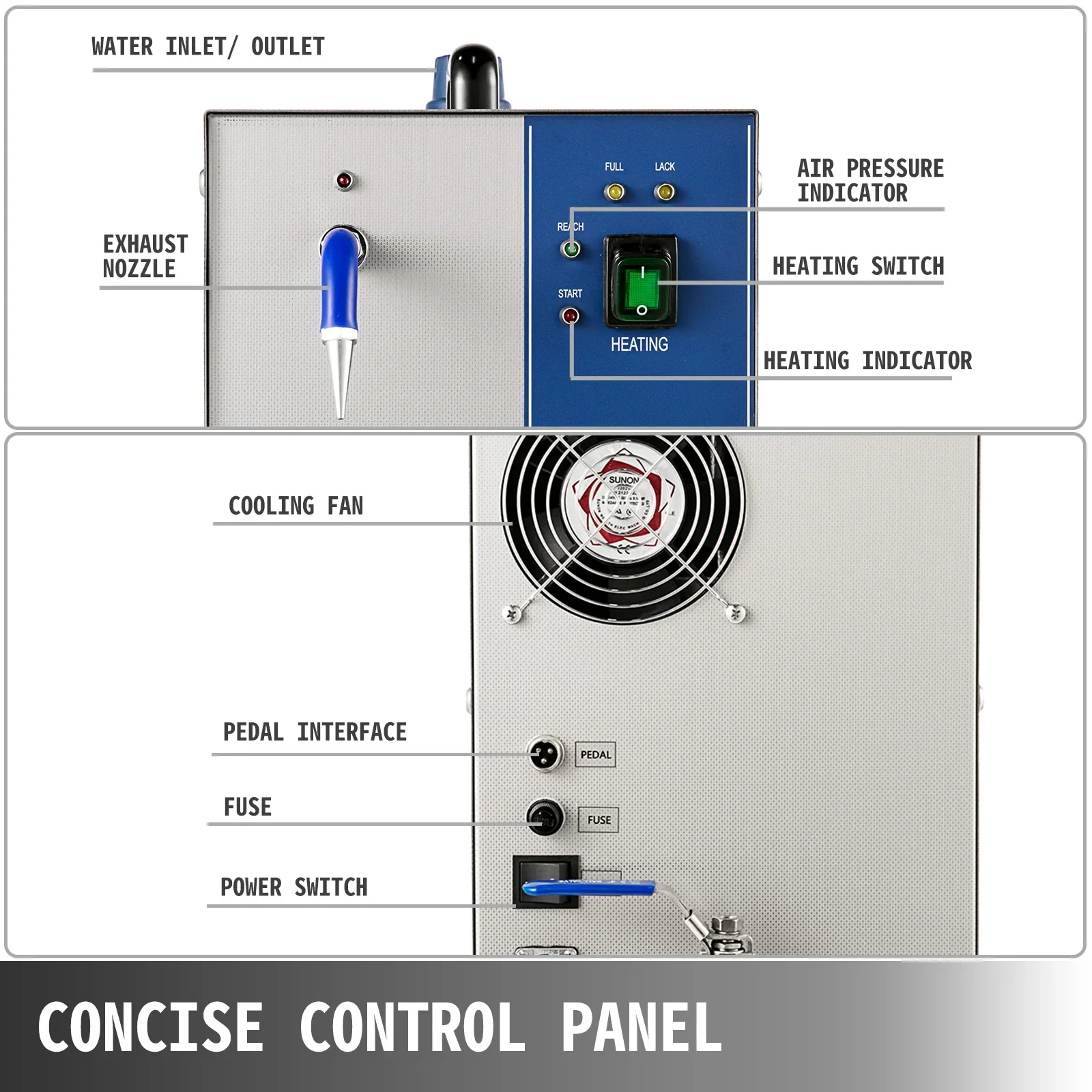 Пароочиститель высокого давления, 2 л, пароочиститель