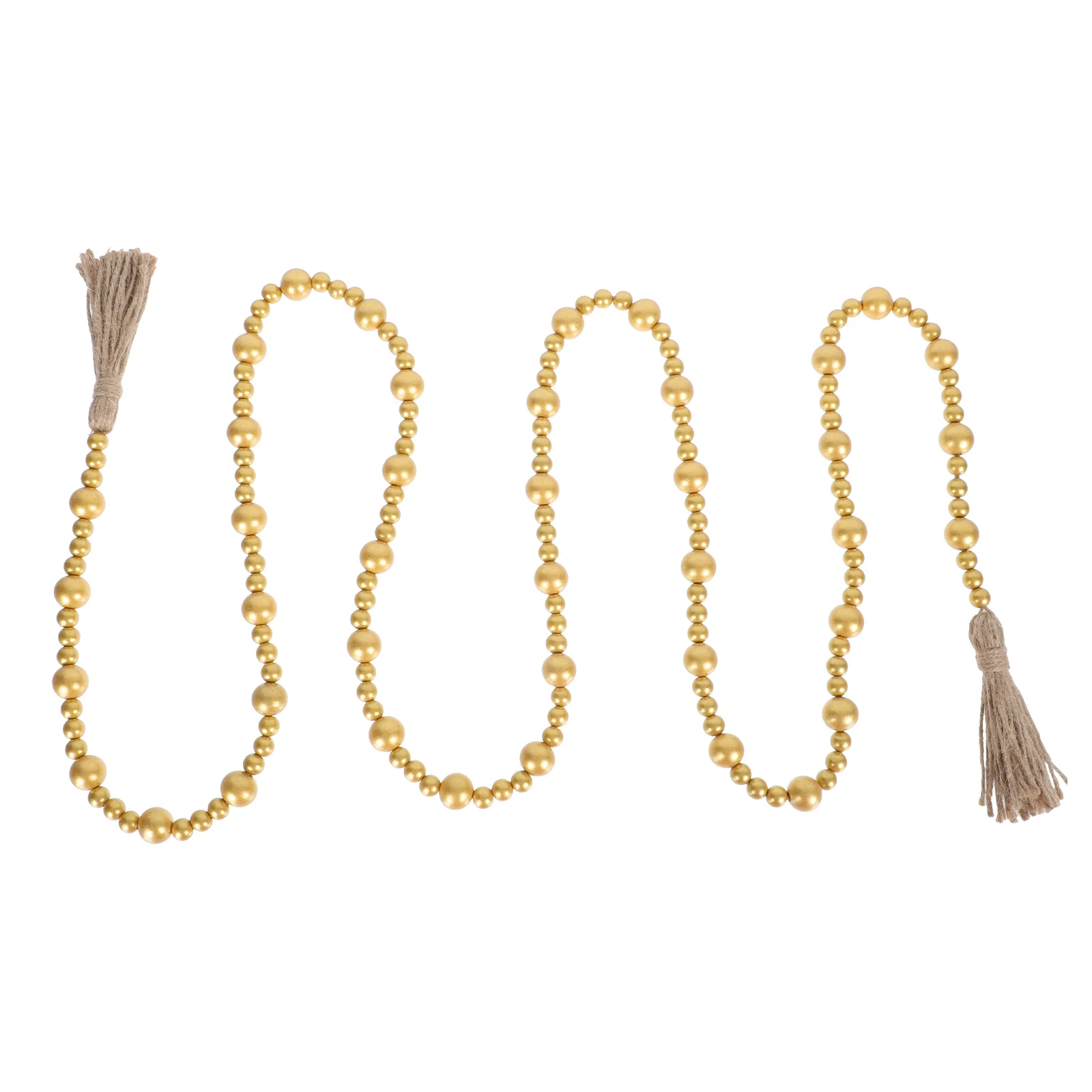 

Tassel String Wooden Beads Xmas Layout Ribbon Rope Home Pendant Tree Hanging Charm Christmas Beads String Decor