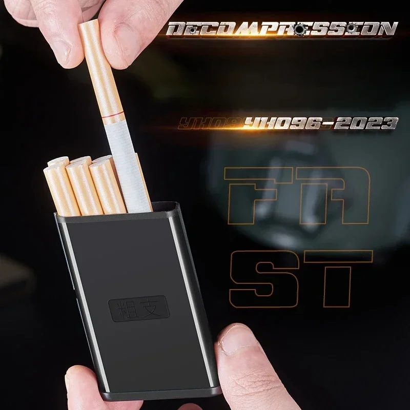 Windproof Multifunctional Gun Inflatable Lighter with Cigarette Box Jet Flame One Key Ignition Outdoor Lighter Men\'s Gift