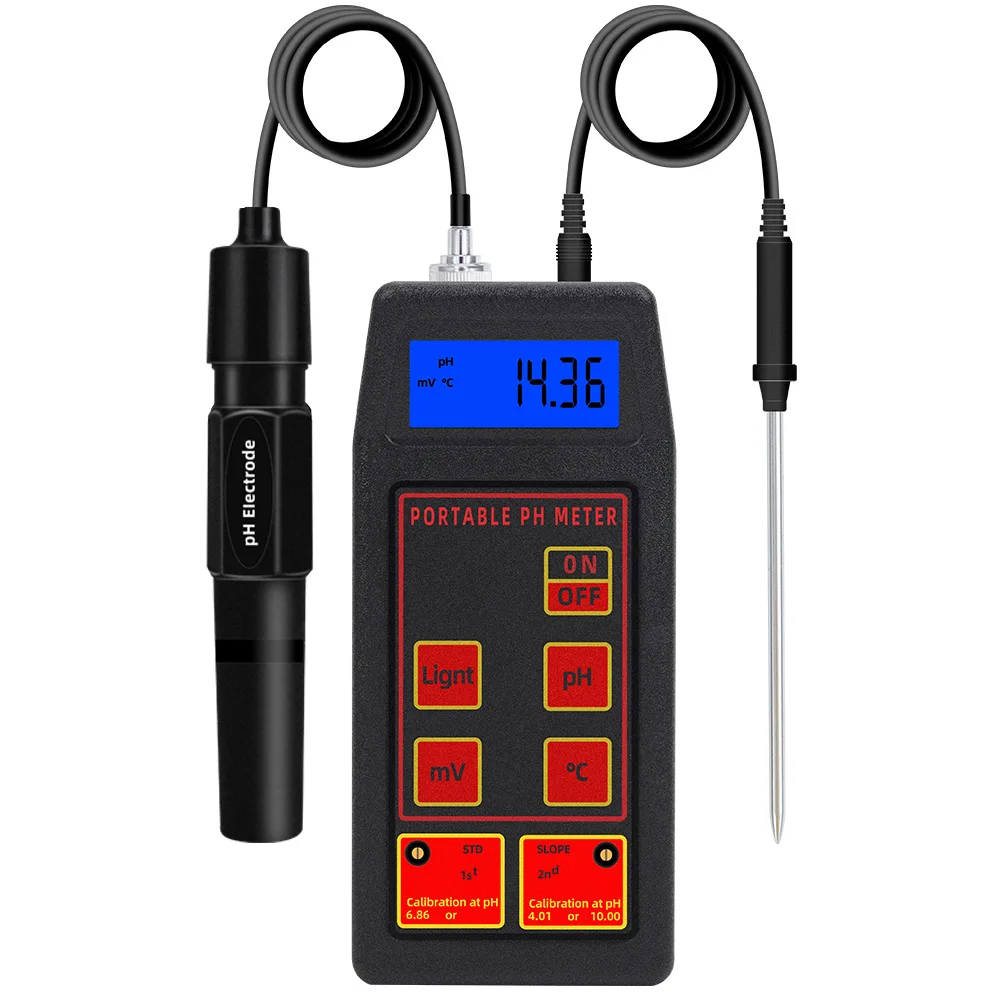 Acidity Meter Portable Detector PH Meter Waterproof pH Temperature Meter Moisture Analyzer