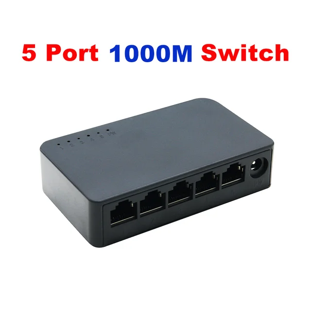 KuWfi 5 Ports Netzwerk-Switch 100/1000 Mbit/s RJ45 LAN-Hub-Adapter Half/Full-Duplex Desktop Fast Ethernet Switcher für Heimmonitor 4