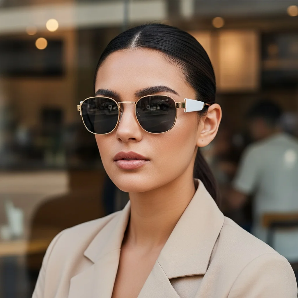 Neue Vintage-Sonnenbrille mit quadratischem Rahmen – trendige Herren- und Damen-Sonnenbrille, Straßenfotografie-Stil, Spiegeloberfläche 2420