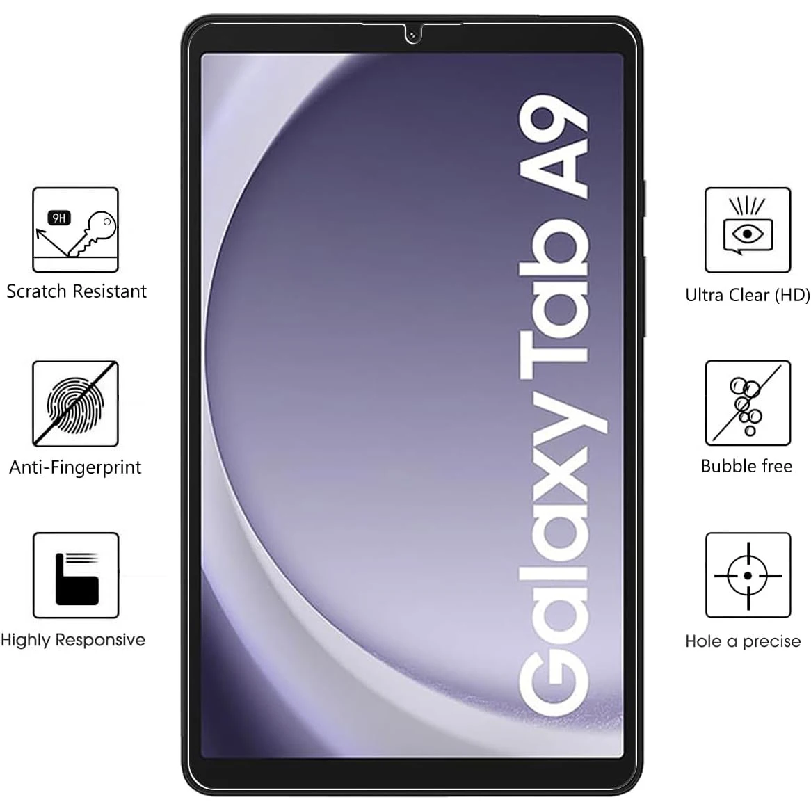 2pcs 9H Tempered Glass For Samsung Galaxy Tab A9 2023 8.7'' SM-X110 X115 Clear Anti Scratch Screen Protector Protective Film