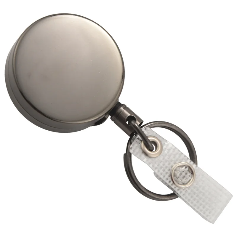 

6 Pack Retractable Badge Holder Reel,Metal ID Badge Holder With Belt Clip Key Ring For Name Card Keychain Black