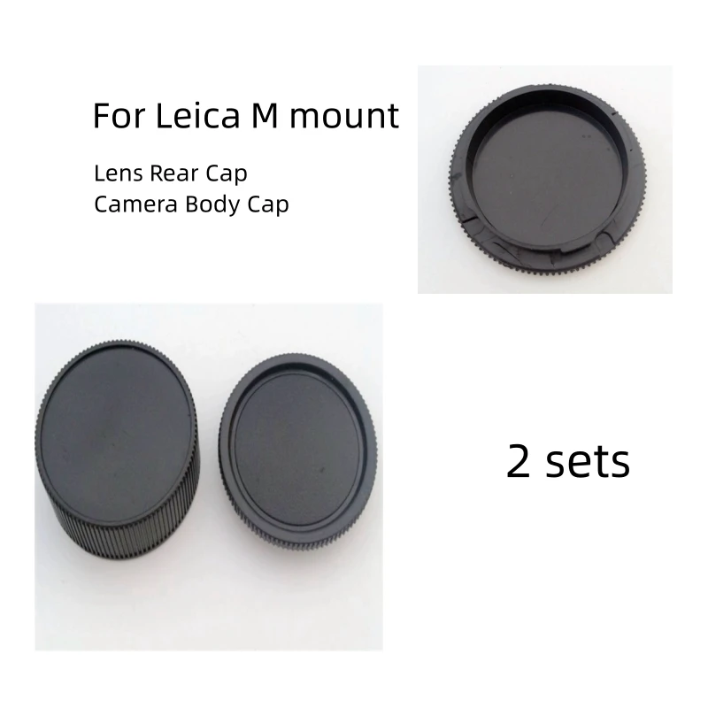 2 PCS Rear Lens Cover+Camera Body Cap Anti-dust Protection ABS Plastic Black for Leica M Mount  M1 M2 M3 M5 M10 M50 M240 M240p