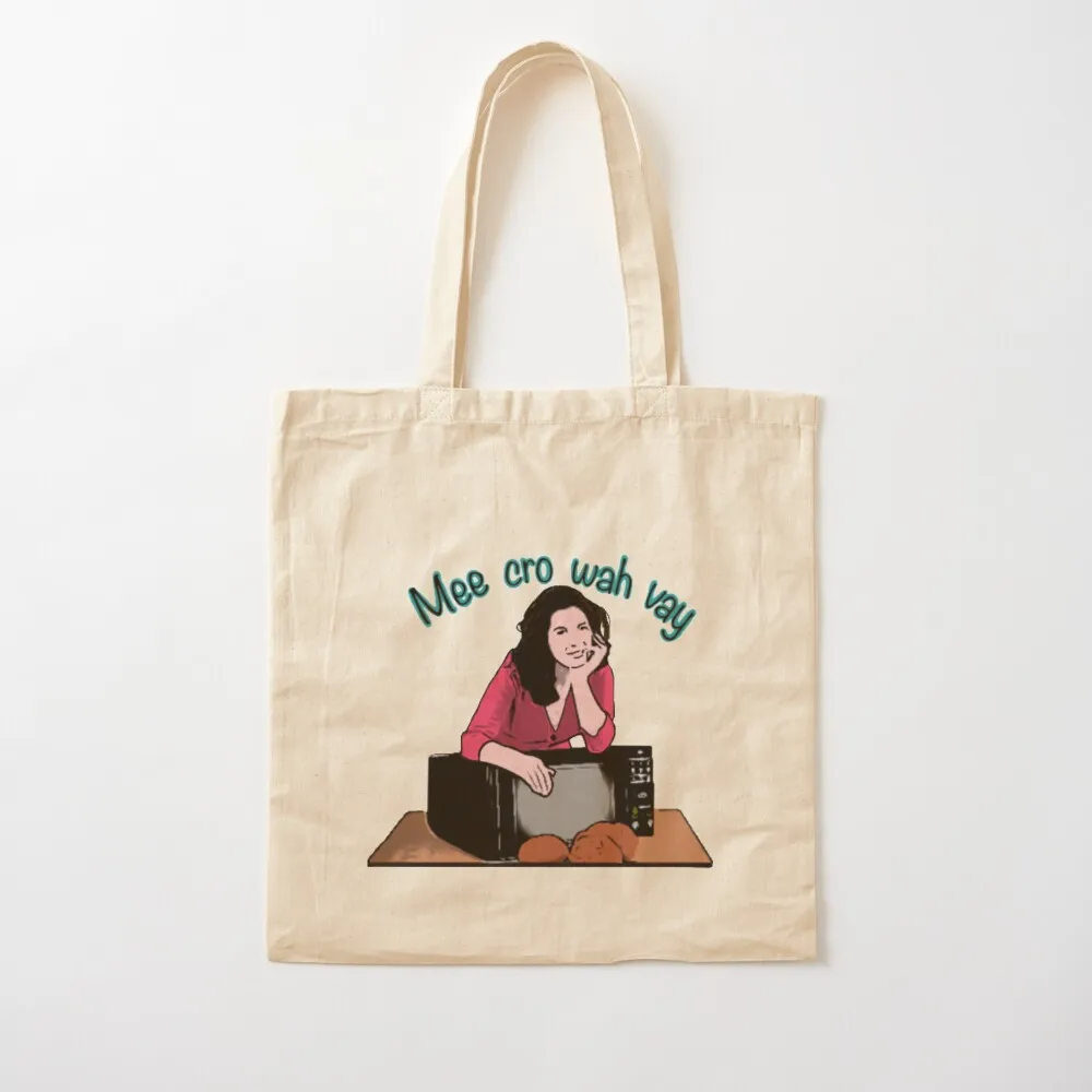 Nigella Lawson Mee - cro- wah - vay Cook Eat Repeat Tote Bag shopping bags foldable Women's shopper bag Canvas Tote Bag