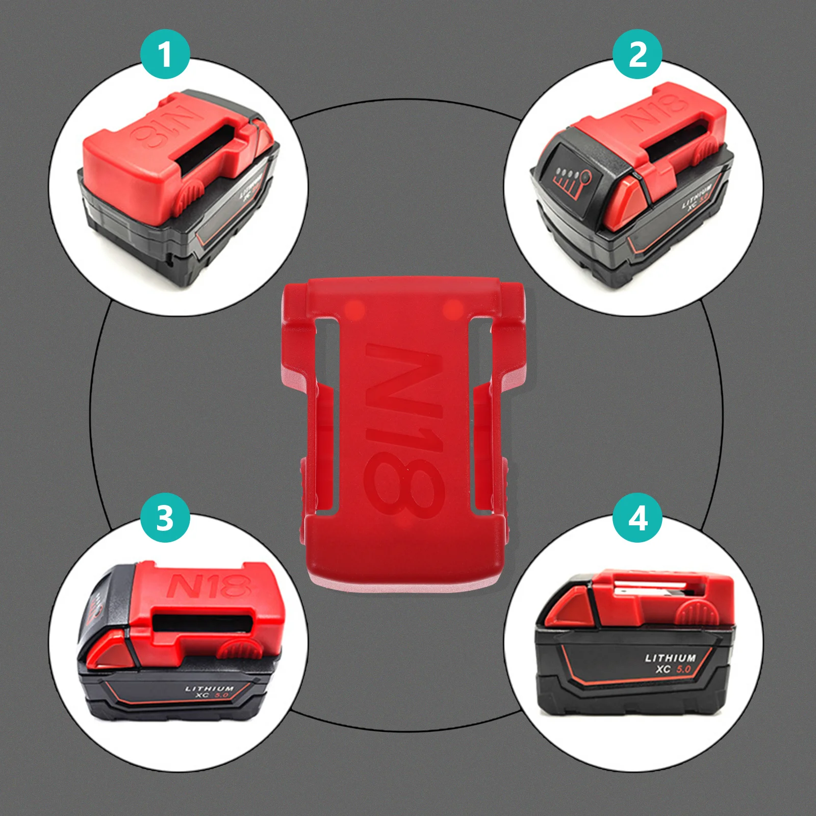 

5Pcs Holder for Electric Tools 18V 10Ah-120Ah Storage Mount Rack Dock Wall Hanger Tool Organizer Shelf Pc ABS