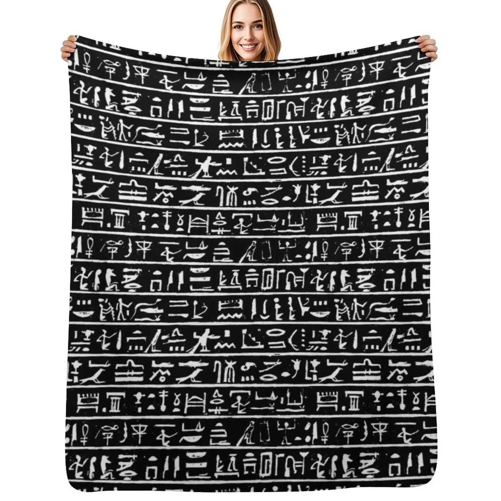 Egyptian Hieroglyphics // Black Throw Blanket Luxury St Decorative Beds Luxury Sofa Quilt wednesday Quilt Blankets