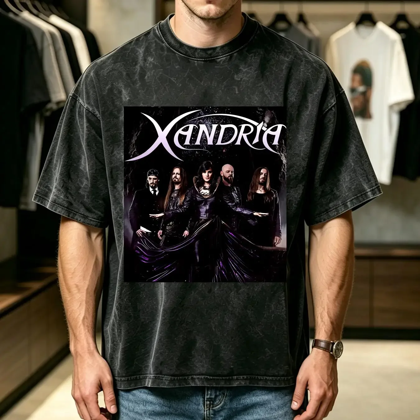 washed T Shirt Inspired XANDRIA Members Cotton Black Men Size S to 5XL Fans K2895 vintage Washed Comfortable streetwear