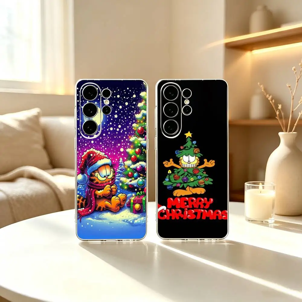 Funny Cartoon G-garfield  Christmas Gift  Phone Case For Samsung S23,S22,S21,S20,S30,Transparent Silicone Phone Cover