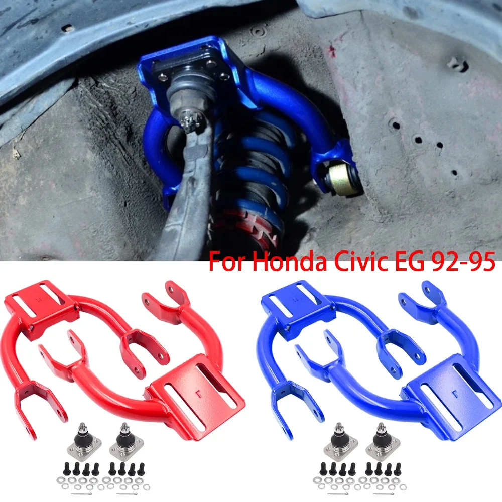 Updated Front Rear Upper Adjustable Camber Arm Tube Bushing Replacement Kits for 92-95 Honda Civic Eg Red Blue Car Accessories