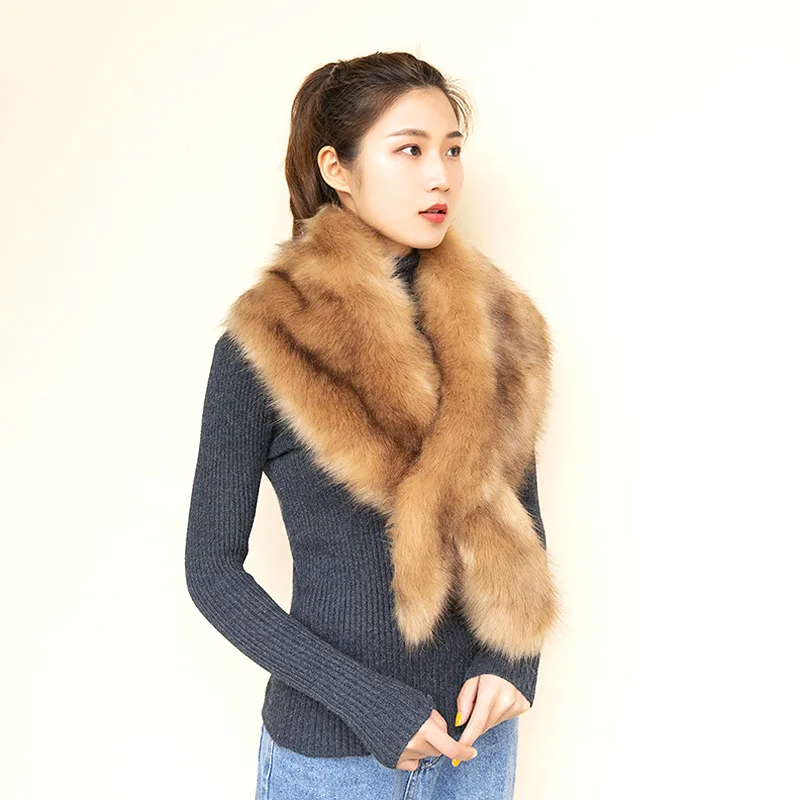 Women Faux Fur Neck Warm Shawl Scarves Fake Fur Coat Scarves Plush Luxury Neck Collar Fluffy Shawl Collar Winter Accessories